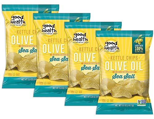 Good Health Olive Oil Kettle Style Chips with Sea Salt 5 oz. Bag (Pack of 4)